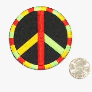 Accessories - Peace sign patch iron on rasta hippie retro DIY Accessories - Peace sign patch iron on rasta hippie retro DIY